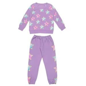 Chaser Baby Purple Full Stars Printing Sweatshirt and Pants Size 2